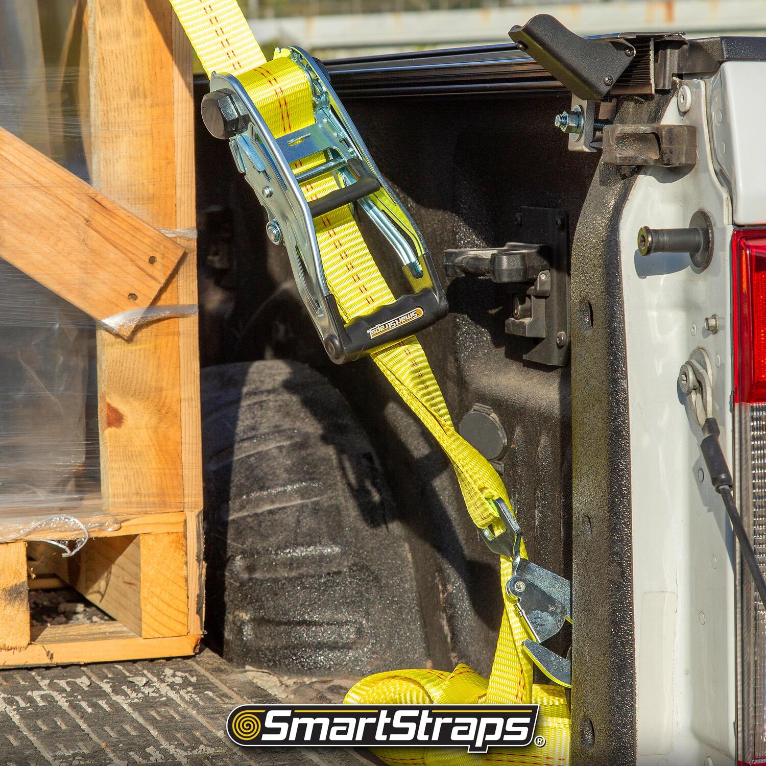 SmartStraps RatchetX Tie-Down Straps 2-Pack - 1.5" X 20ft 5000lb Strength With J-Hooks