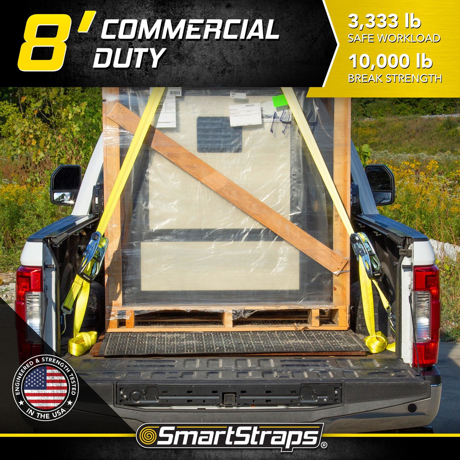 SmartStraps RatchetX 8ft 10,000 Ratchet with Tie Down Straps