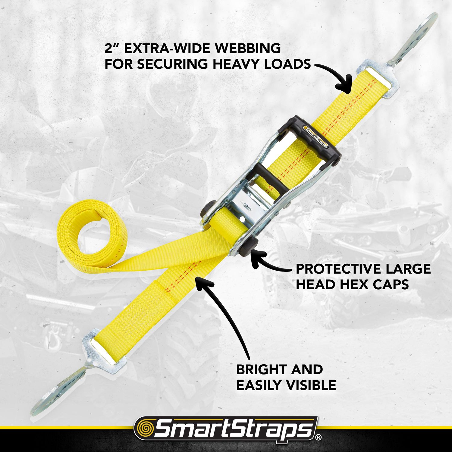 SmartStraps RatchetX 8ft 10,000 Ratchet with Tie Down Straps