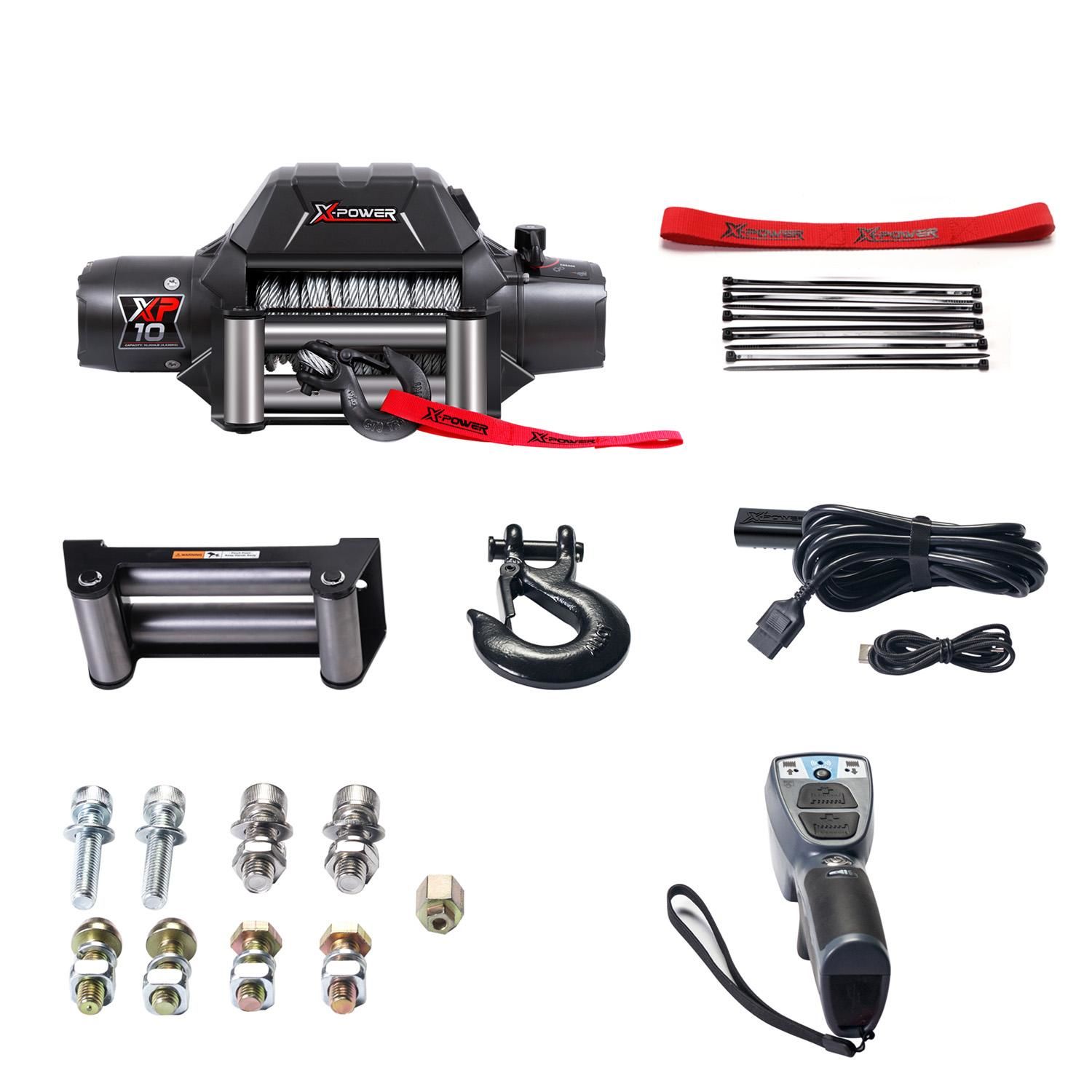 X-Power 12 Volt 10,000lbs Steel Rope Truck/SUV/Jeep Electric