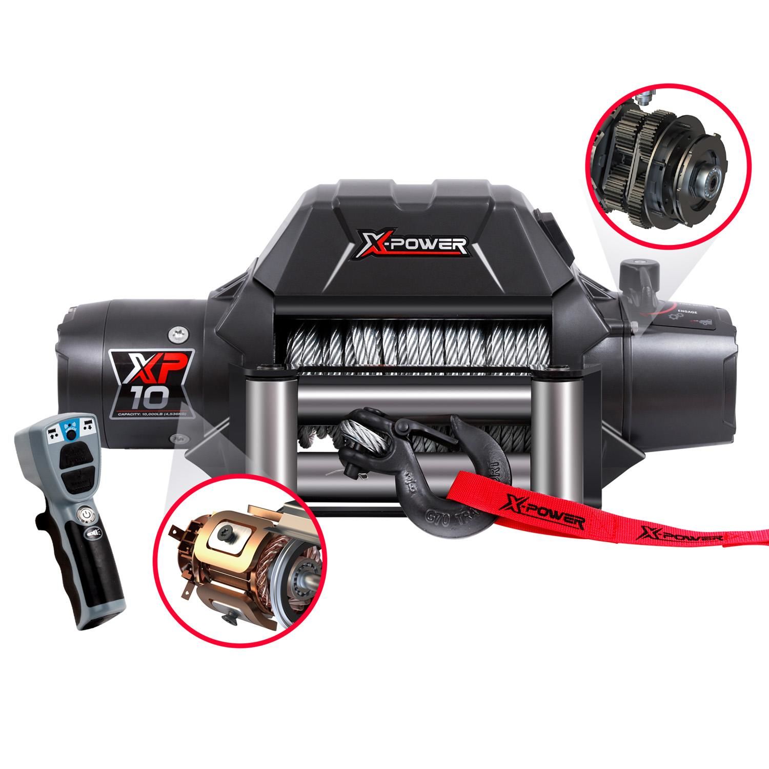 ファッション姫 通販 X-Power 12 Volt 10,000lbs Steel Rope Truck/SUV/Jeep Electric スキー