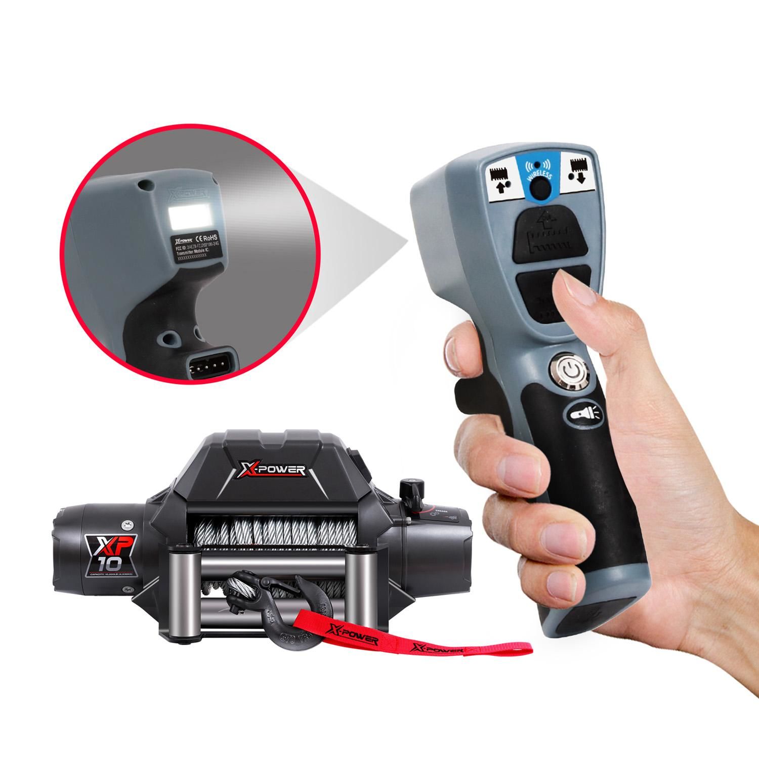 X-Power 12 Volt 10,000lbs Steel Rope Truck/SUV/Jeep Electric