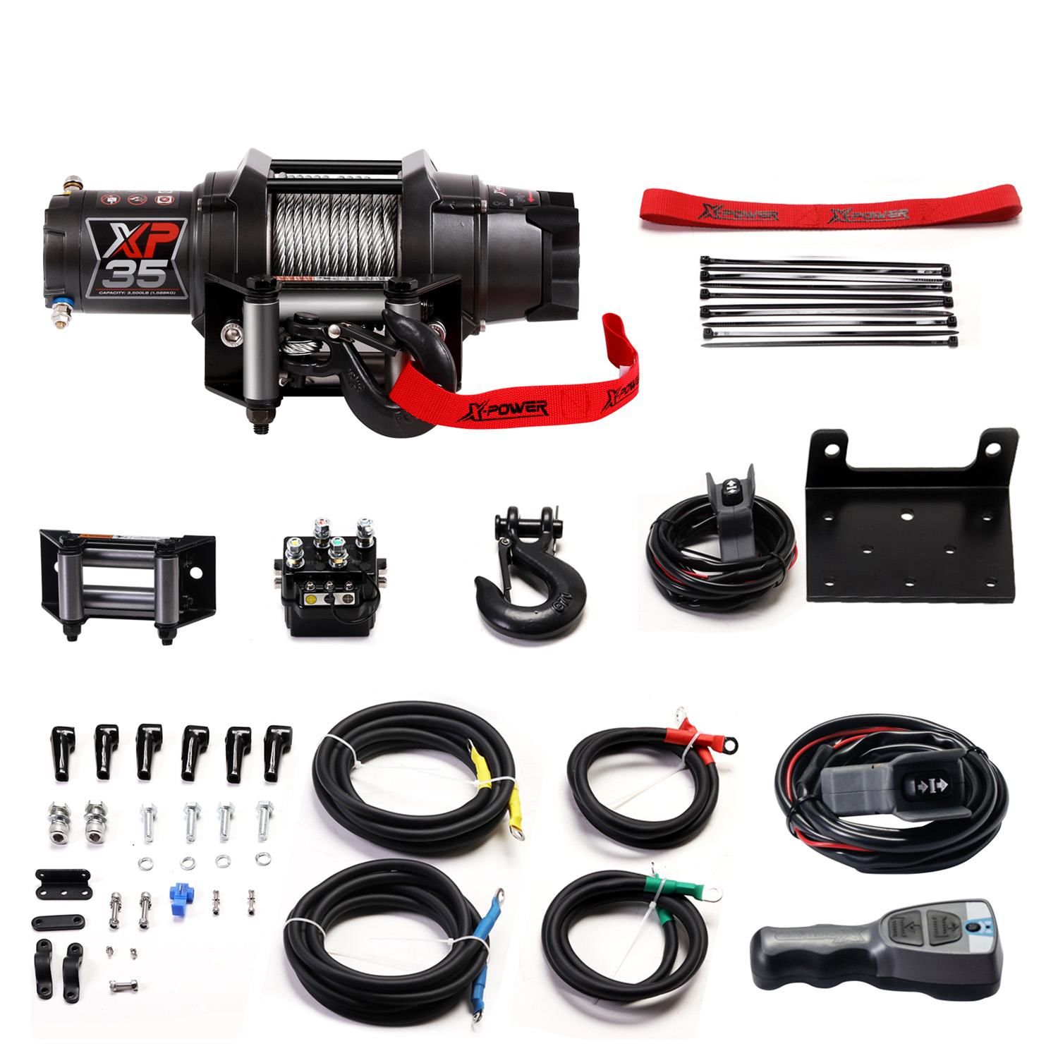 FAHKNS Electric Trailer Jack - 4000 Lbs Capacity, 22" Lift, 12V DC Power With Waterproof Cover & Manual Crank