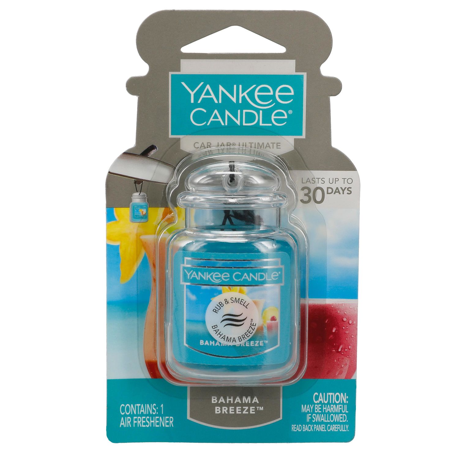 Yankee Candle Bahama Breeze Scent Car Jar Paper Air Freshener