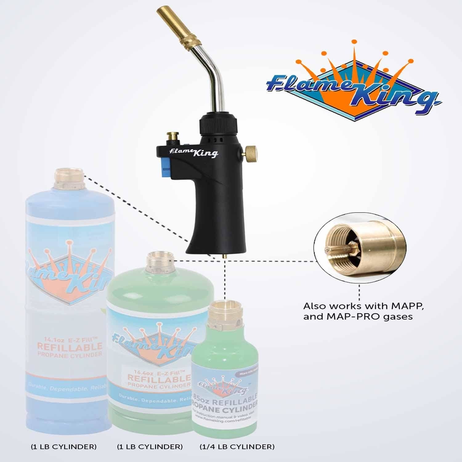 FLAME KING Propane Blow Torch for Webbed Flame Soldering