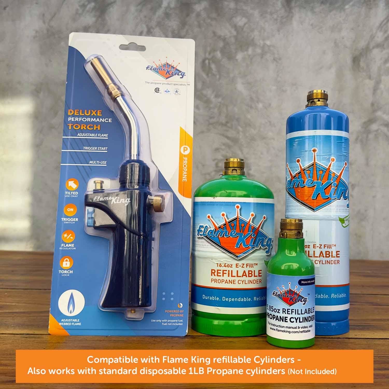 FLAME KING Propane Blow Torch for Webbed Flame Soldering