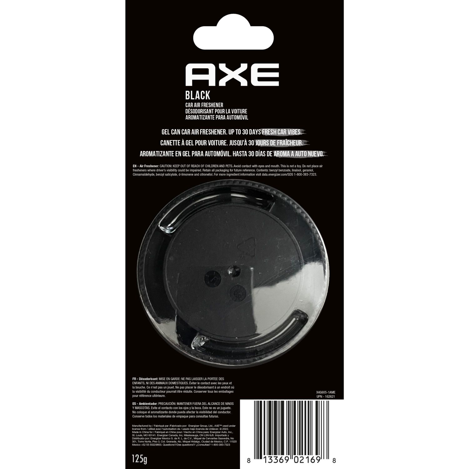 Axe Auto Air Fresheners Aromatizante Black en bote