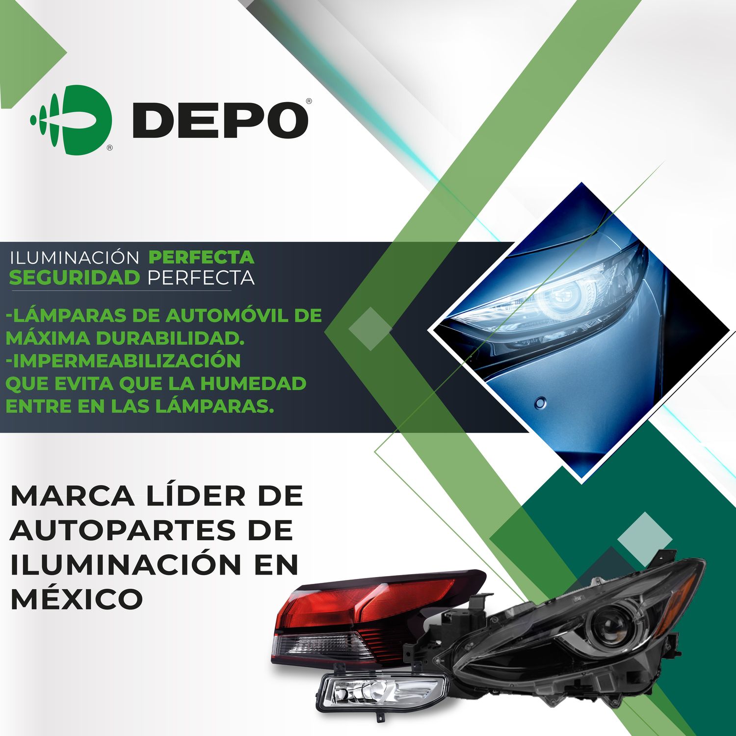 Ensamble de Mica Trasera DEPO 017-1208-03