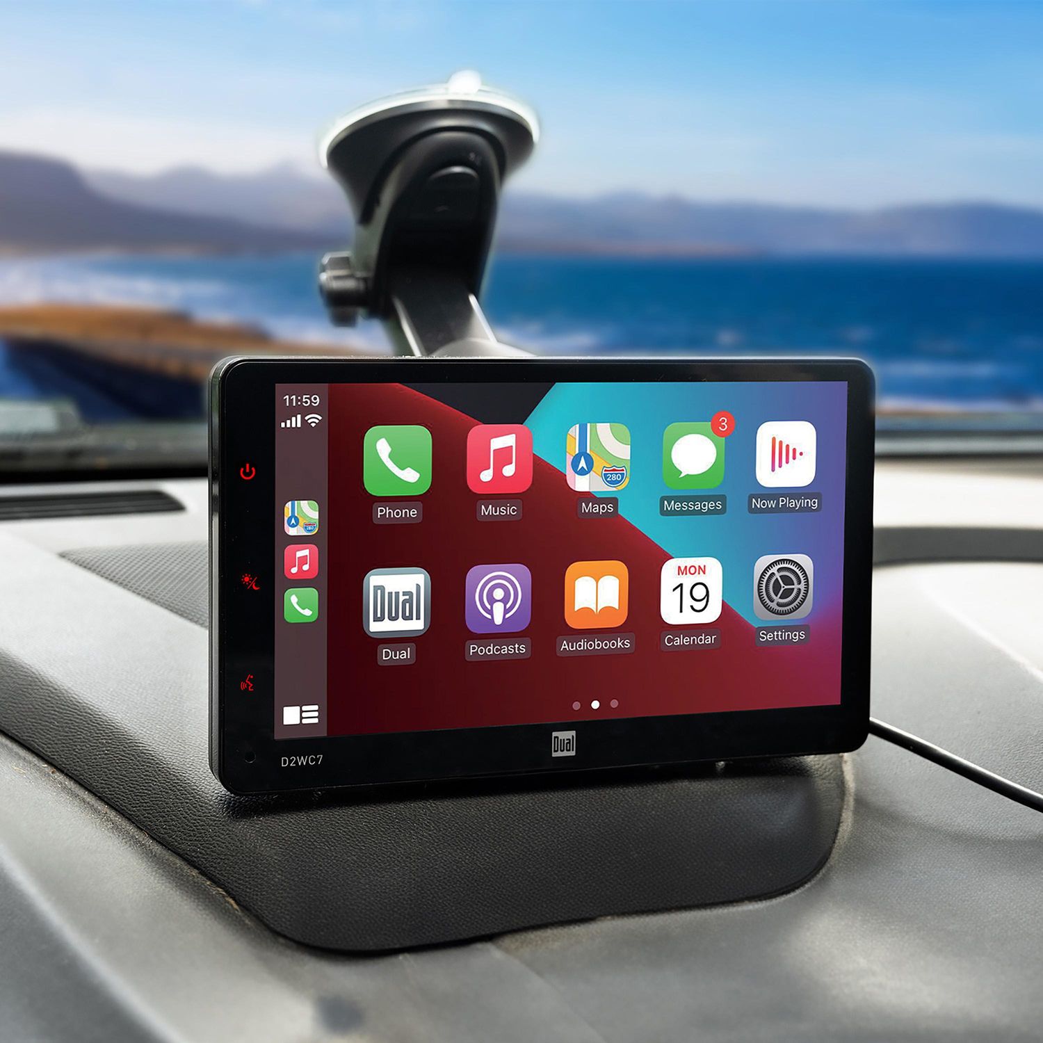 Receptor Dual Audio en Tablero de 7 pulgadas Funciona con Apple CarPlay