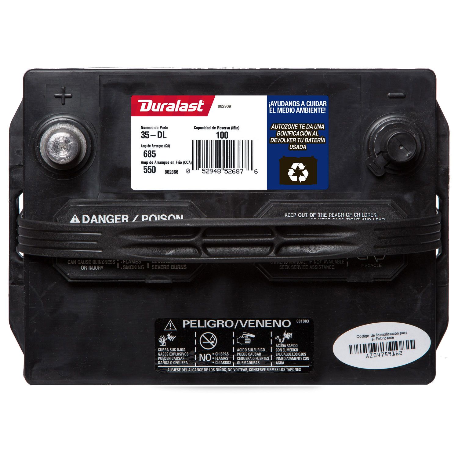 Bateria de Plomo Acido (de Celda Humeda) Duralast 35-DL