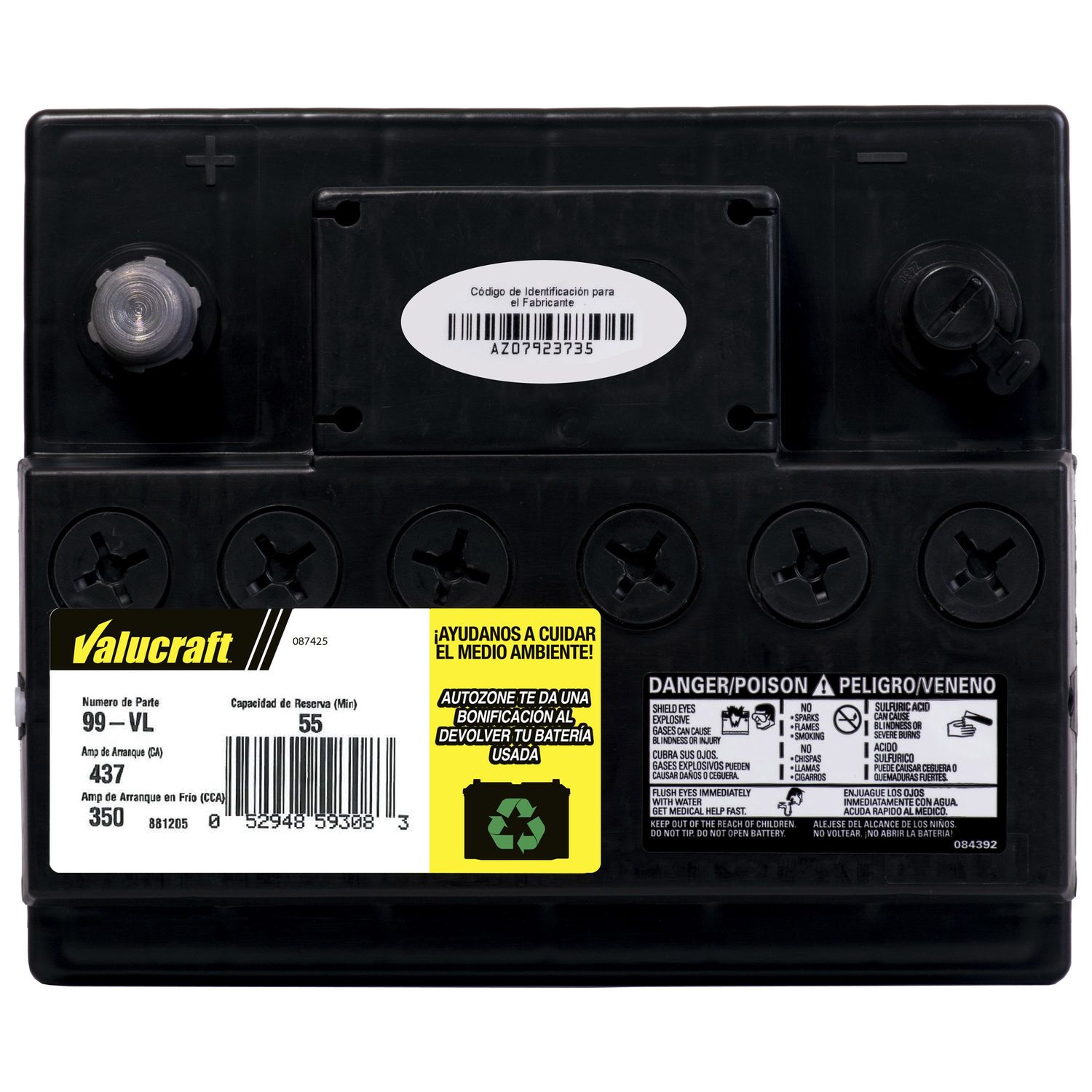Bateria de Plomo Acido (de Celda Humeda) Valucraft  99-VL