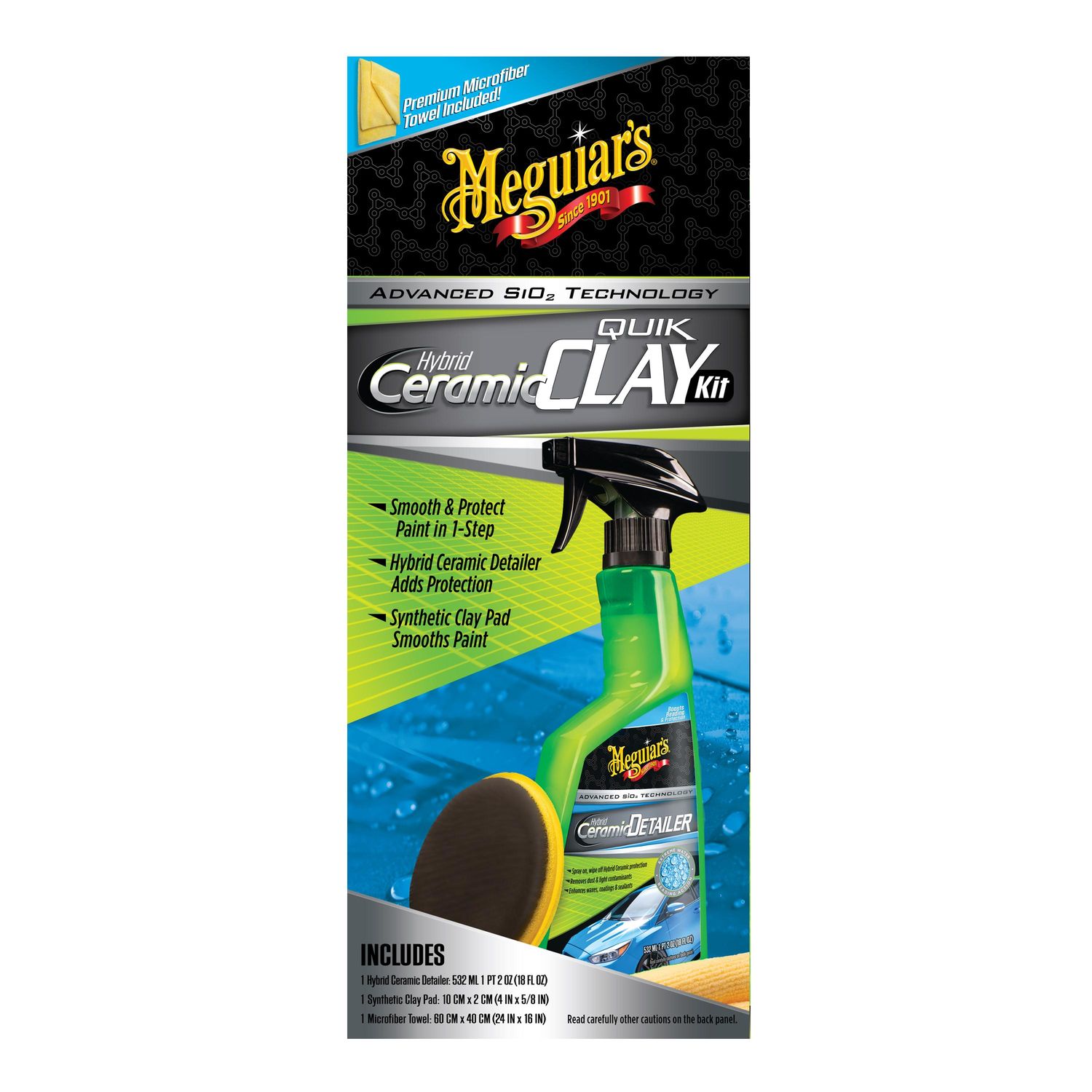 Meguiar's Kit de Arcilla Quik con Ceramica HIbrida de 18oz