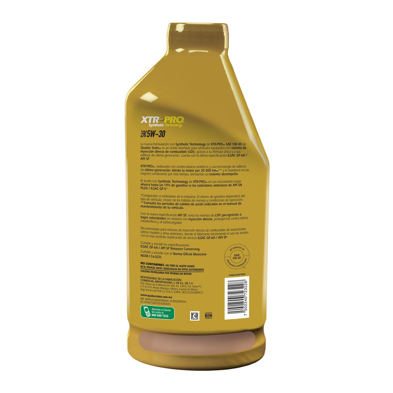 Aceite MultiGrado Quaker State XTR PRO 5W-30 de 1 Cuarto