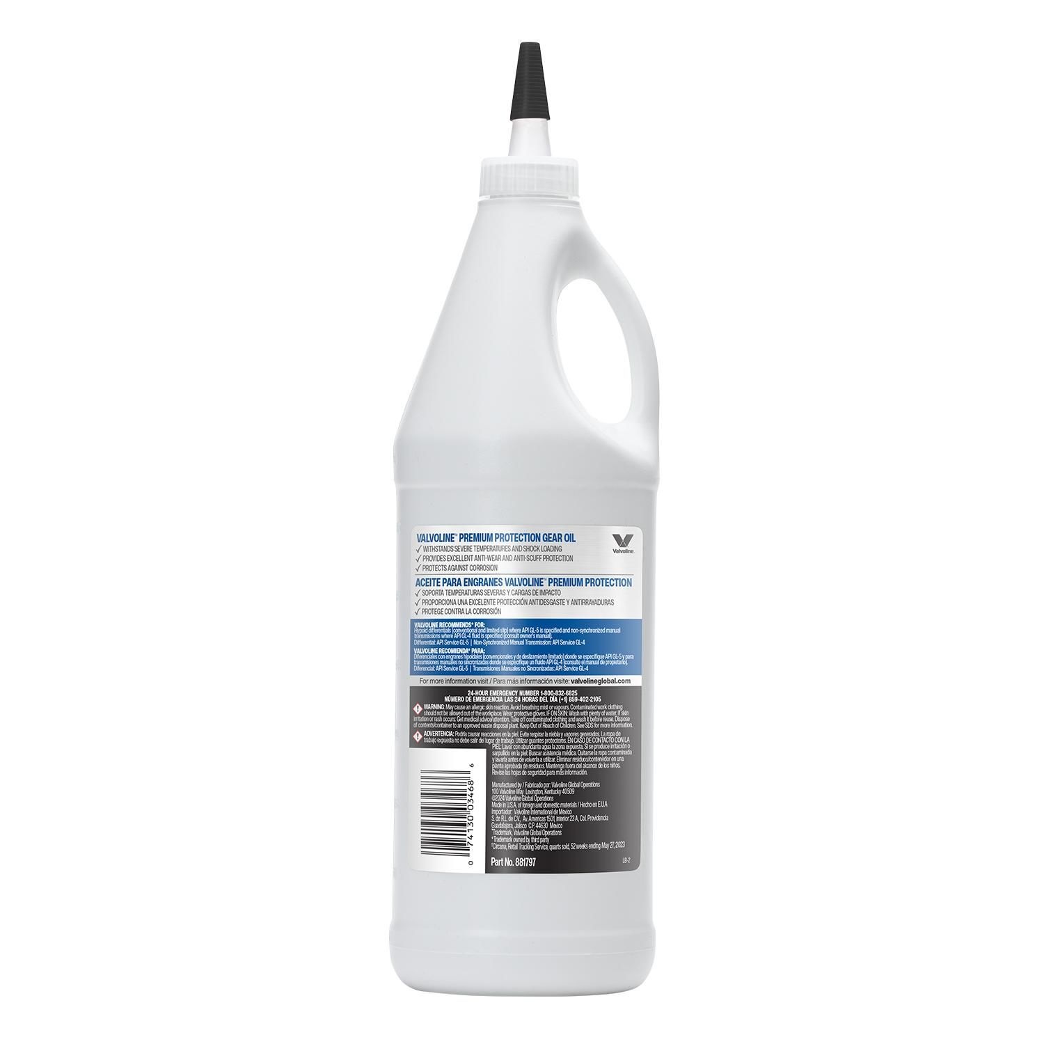 Aceite de Engranajes Valvoline Convencional 85W-140 de 1 Cuarto