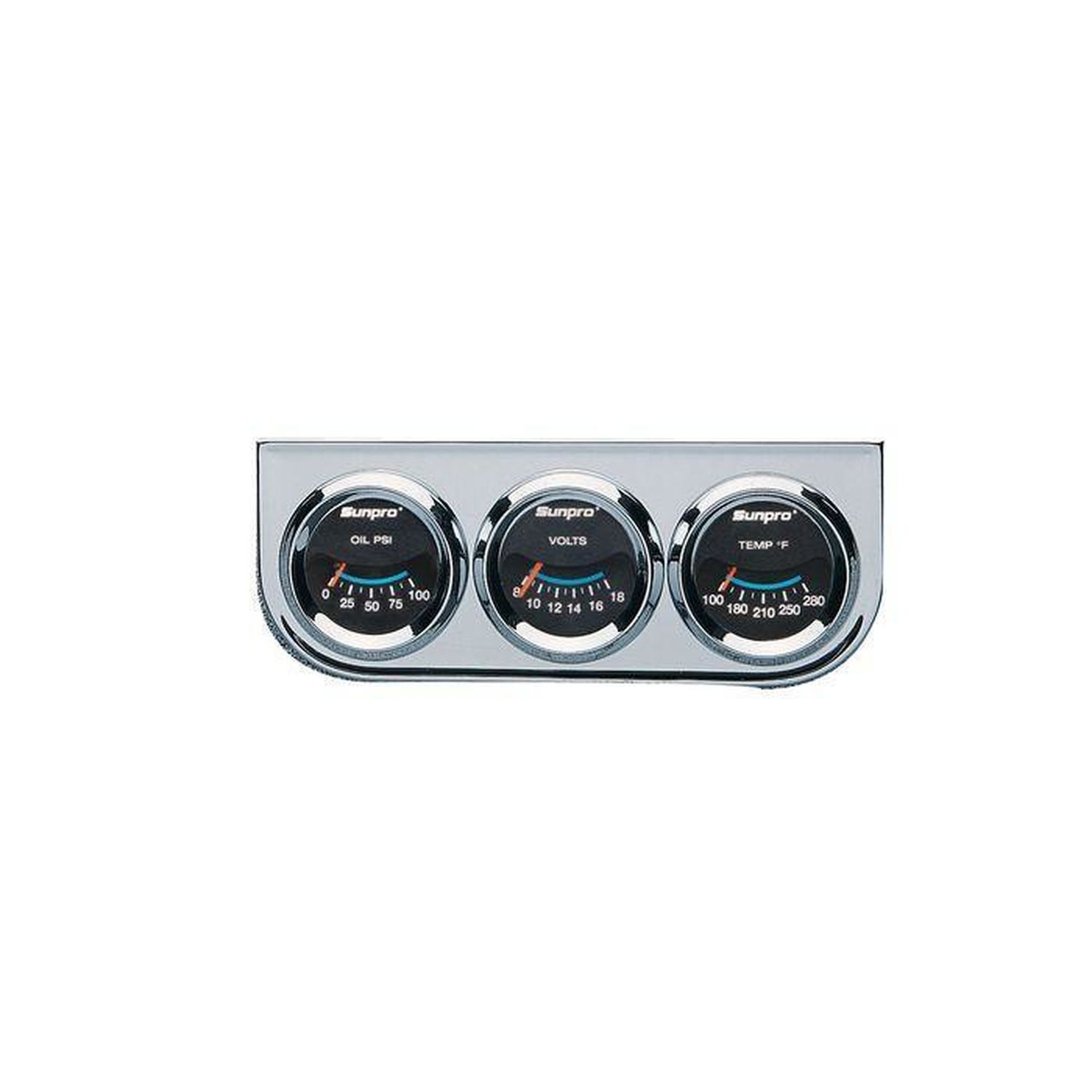 Sunpro Chrome Triple Gauge Set