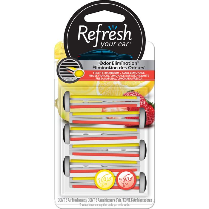 Refresh Your Car Strawberry and Cool Lemonade Scent Vent Air Freshener 6 Pack