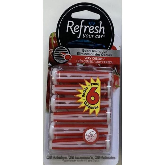 Refresh Your Car Very Cherry Scent Vent Air Freshener 6 Pack