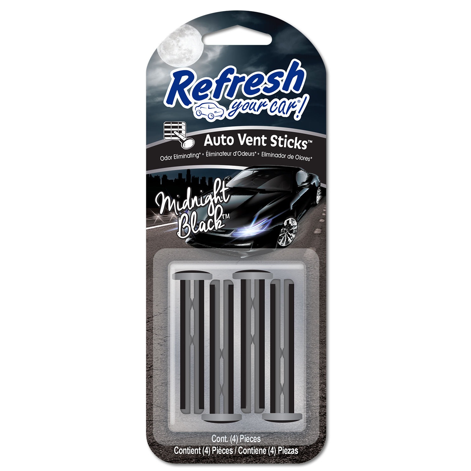 California Scents Midnight Black Vent Stick Air Freshener 4 Pack