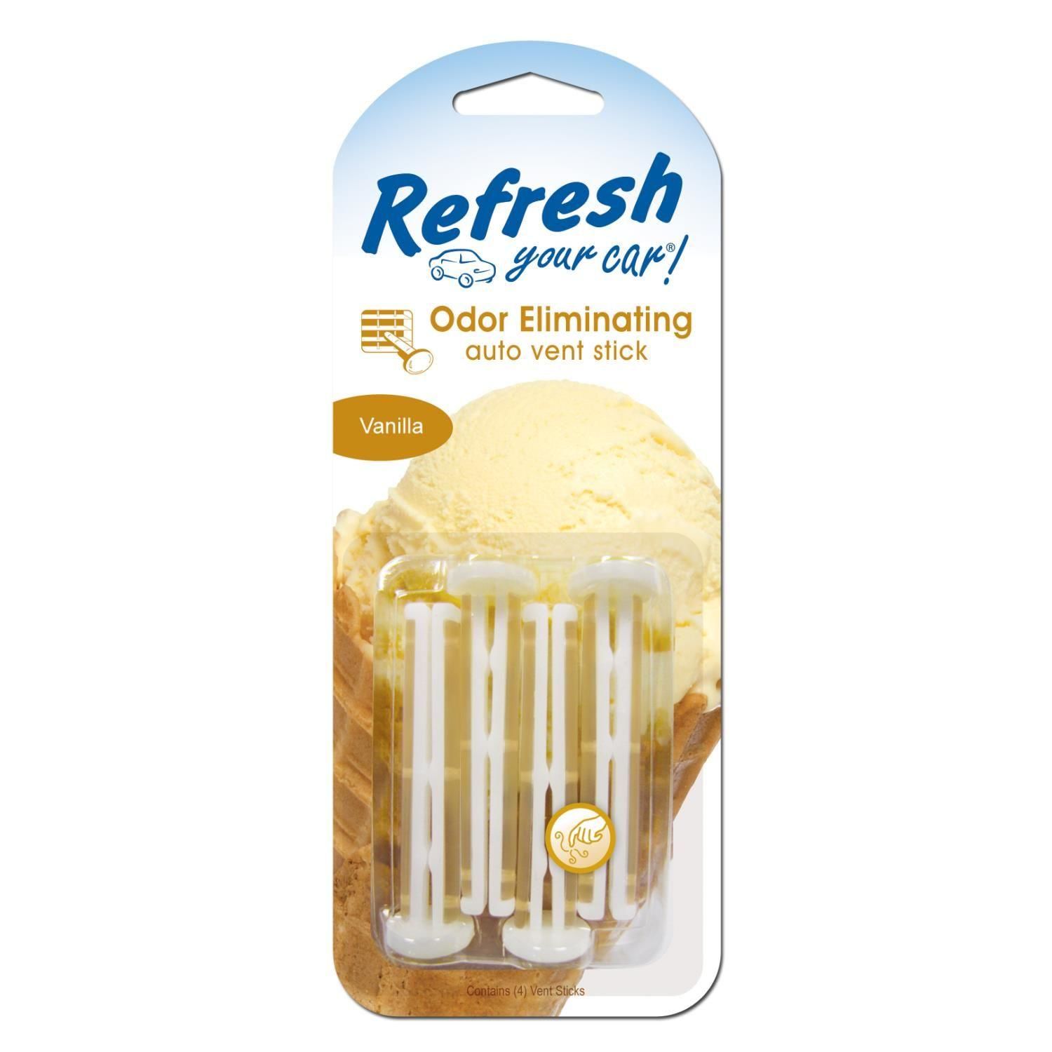 Refresh Your Car Vent Air Freshener Vanilla Scent 4 Piece