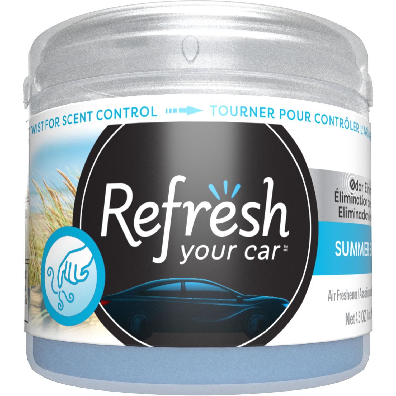 Refresh Your Car Summer Breeze Scent Air Freshener Gel Can 4.5oz