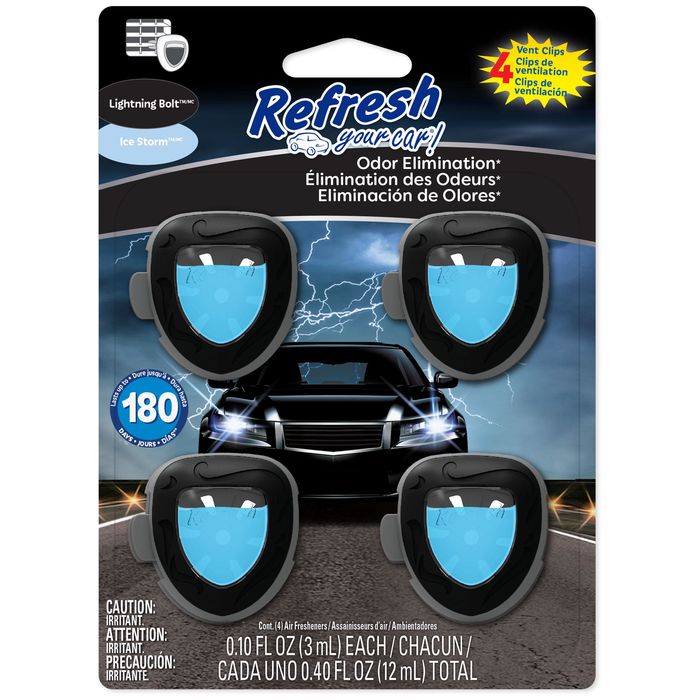 Refresh Your Car! 6-Count Lightning Bolt/Ice Storm Dispenser Air Freshener  (6-Pack) in the Air Fresheners department at