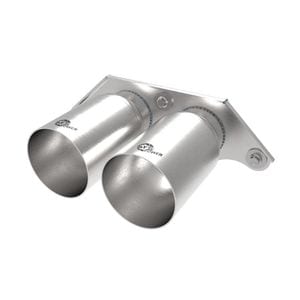 AFe Power 49C32068-B Exhaust Tail Pipe Tips - Dual Wall Black Stainless Steel (Set Of 2)