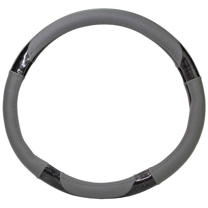 Bell Automotive Black, Wood and Chrome Steering Wheel Cover