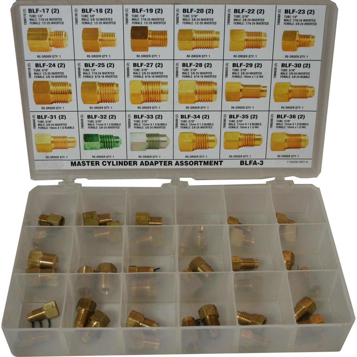 AGS BLFA3 Master Cylinder Adapter Fitting Assortment