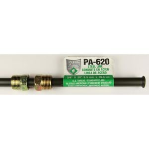 AGS Poly Armour 3/8in x 20in PVF Steel Brake, Fuel and Transmission Line for Chevrolet Suburban 2500