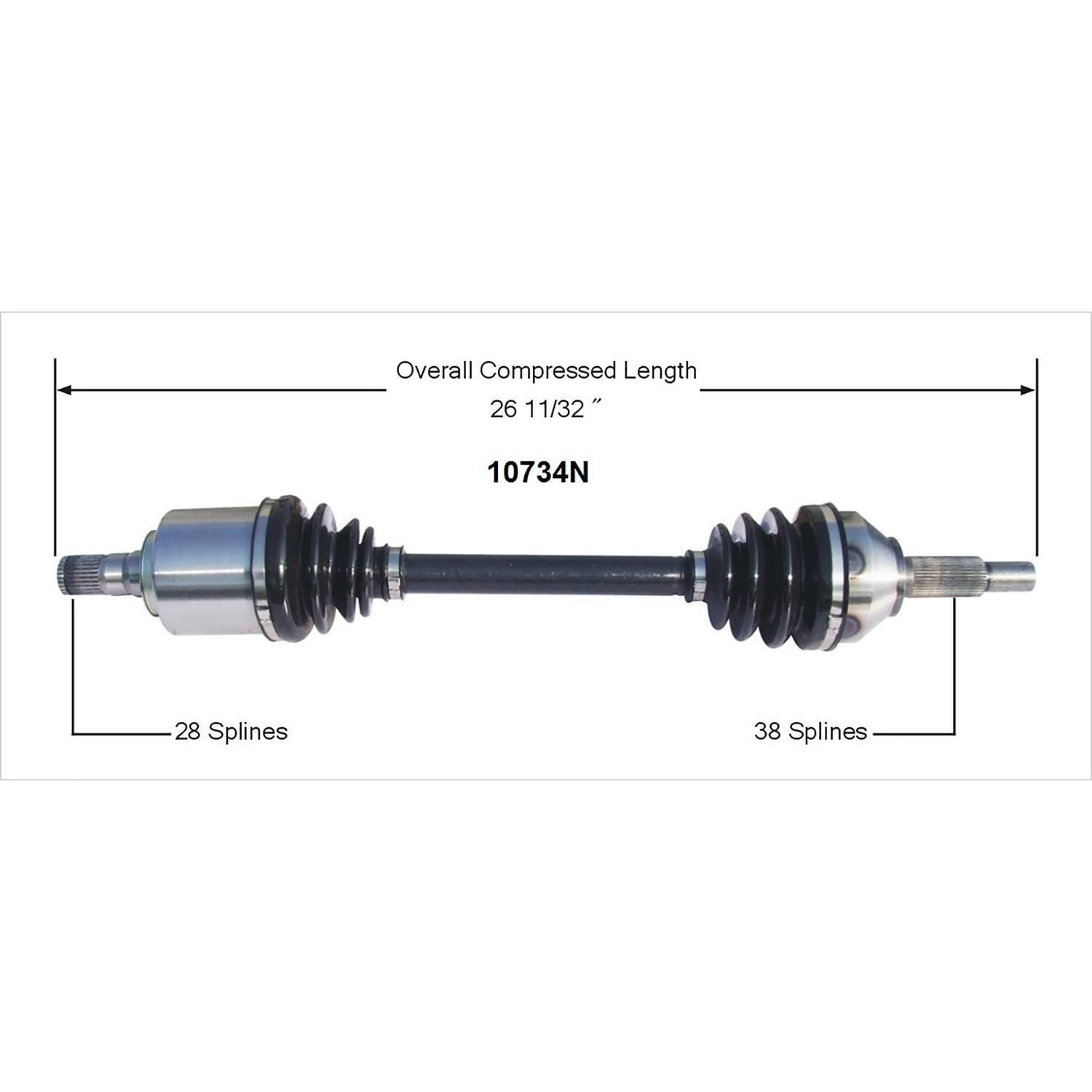 Duralast Gold Front Driver Side Cv Axle 10734n