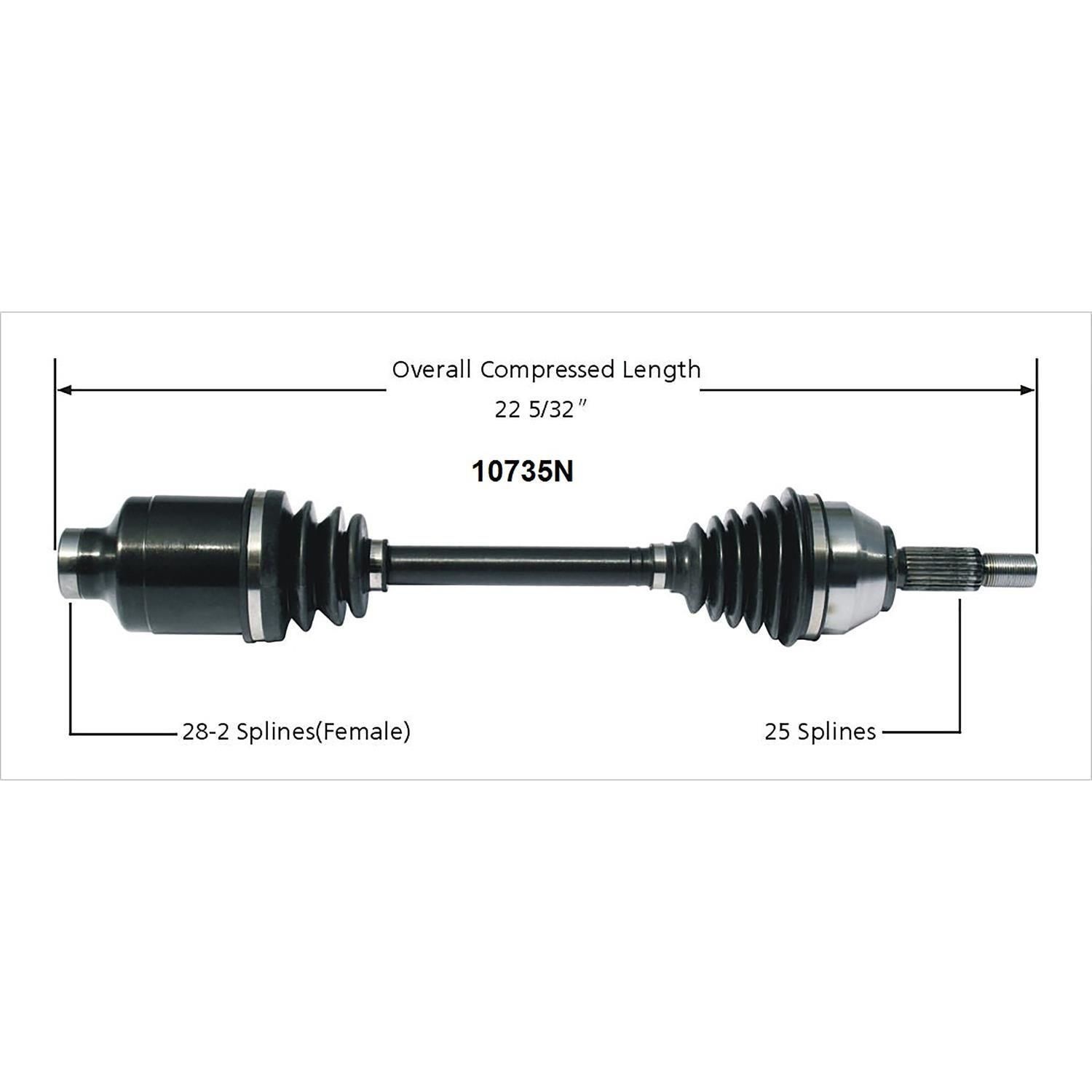 Duralast Gold Front Passenger Side CV Axle 10735N