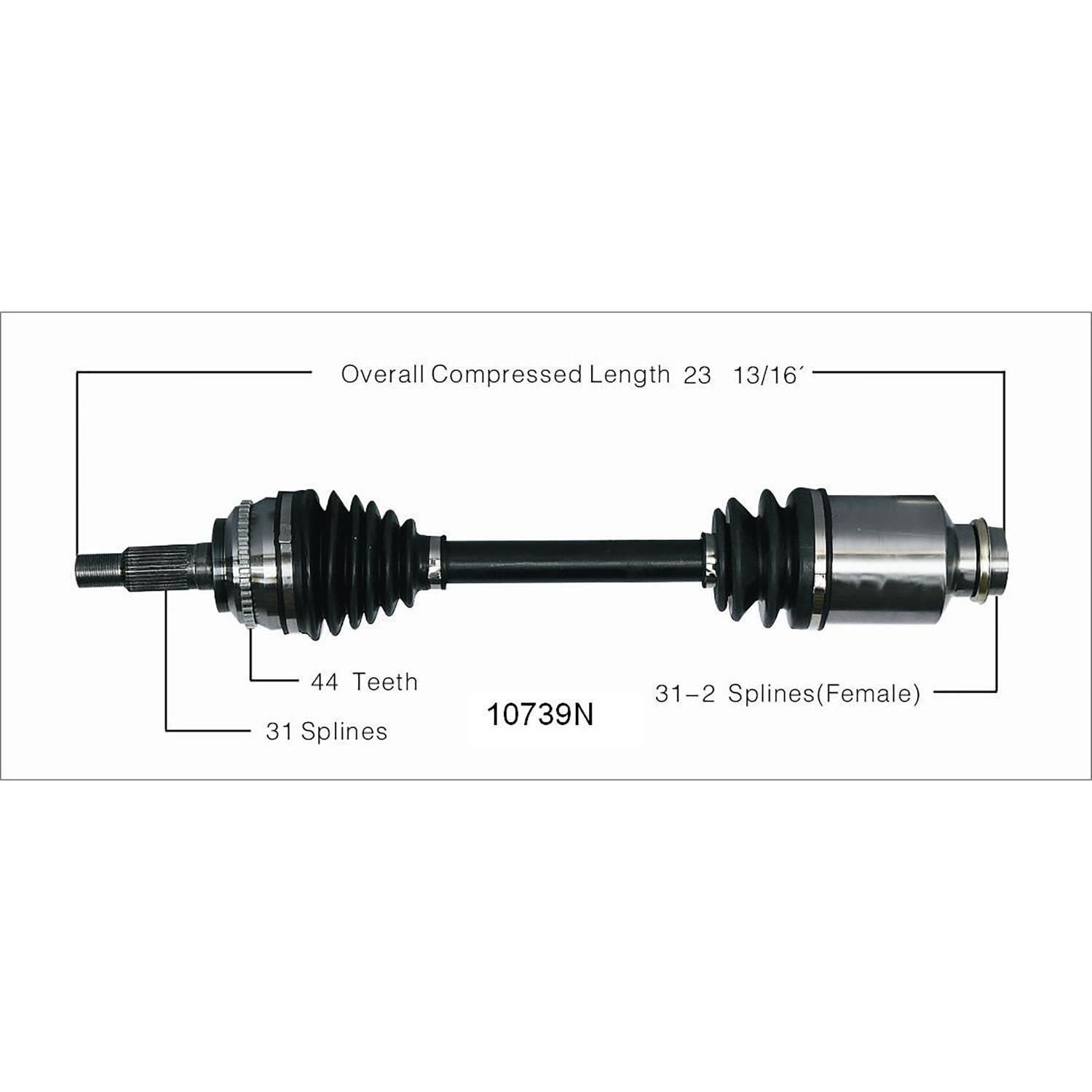 Duralast Gold Front Passenger Side CV Axle 10739N