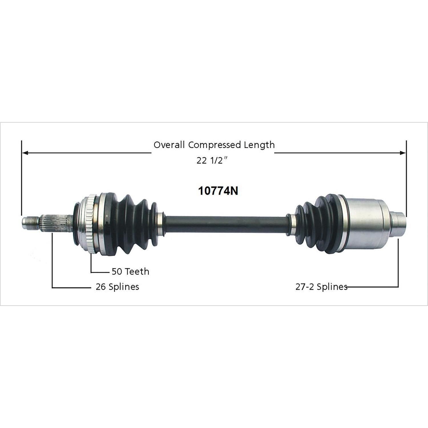 Duralast Gold Front Passenger Side CV Axle 10774N