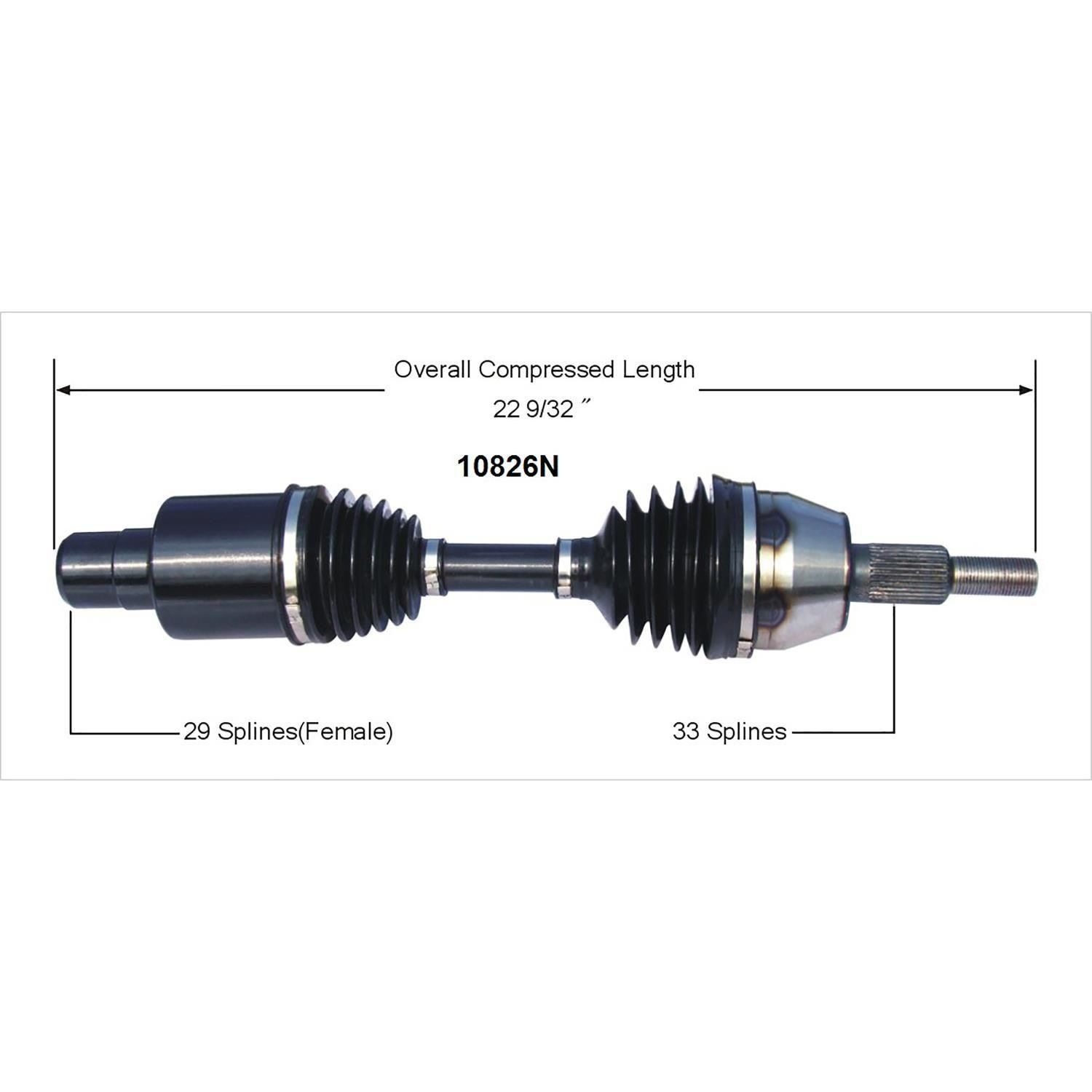 Duralast Gold Front Driver or Passenger Side CV Axle 10826N