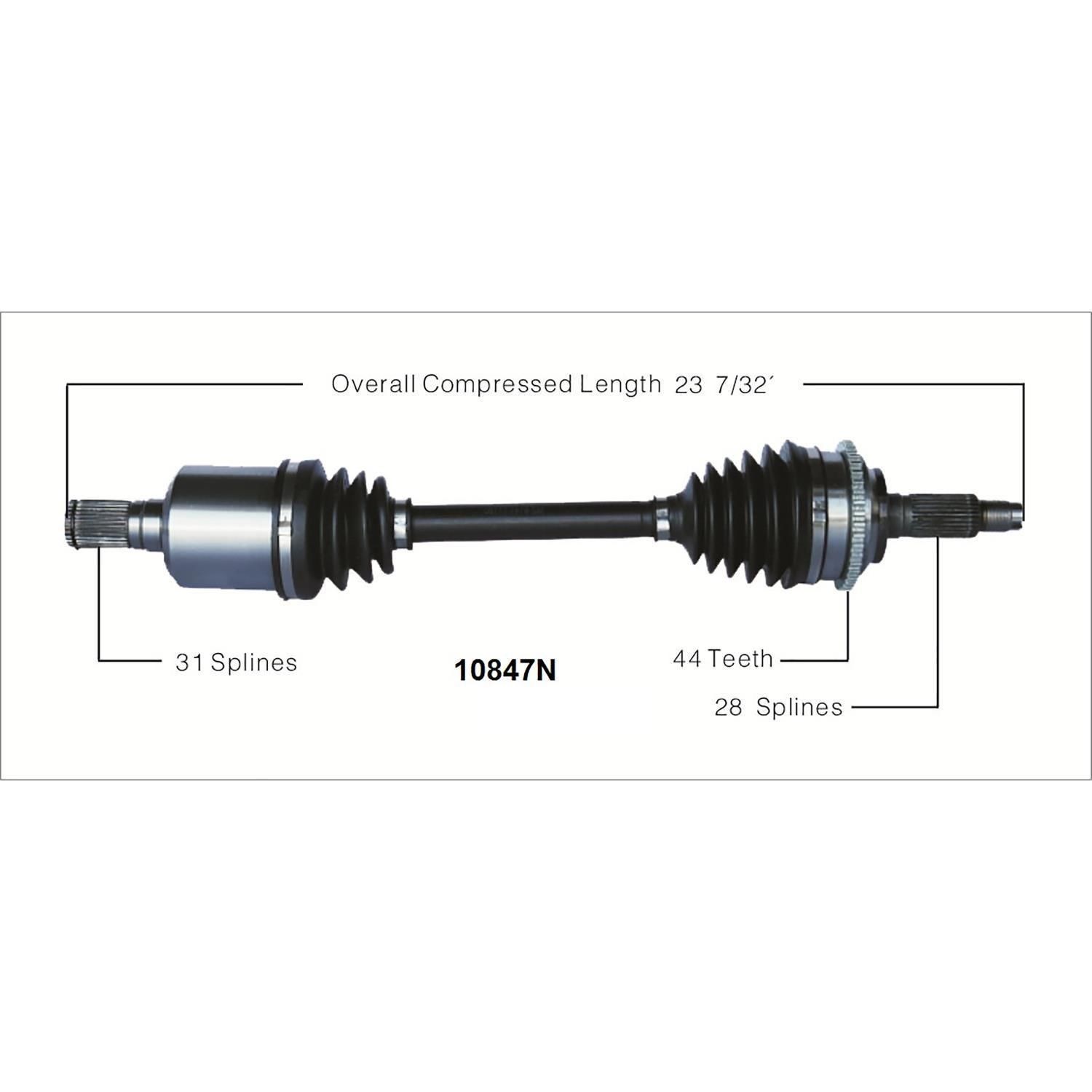 Duralast Gold Front Driver Side CV Axle 10847N