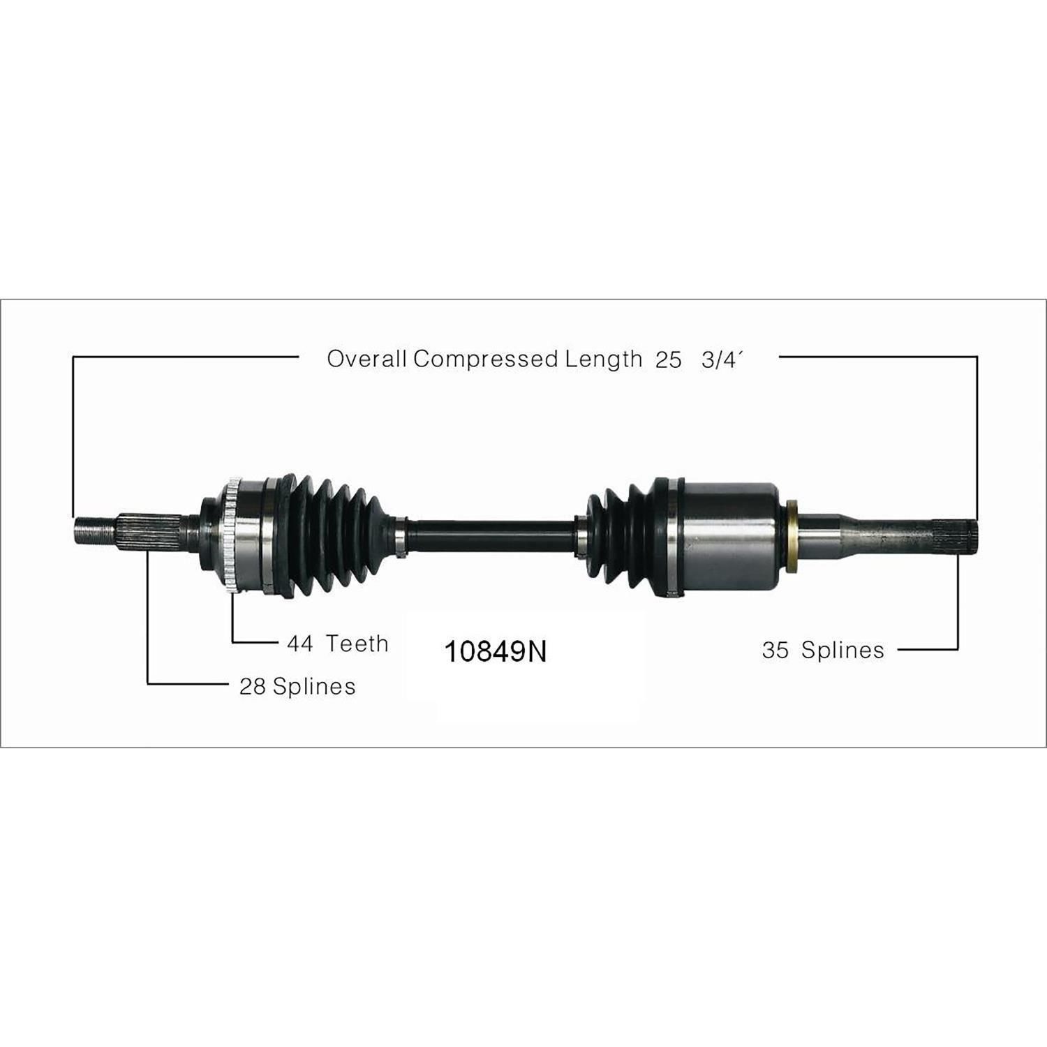 Duralast Gold Front Driver Side CV Axle 10849N