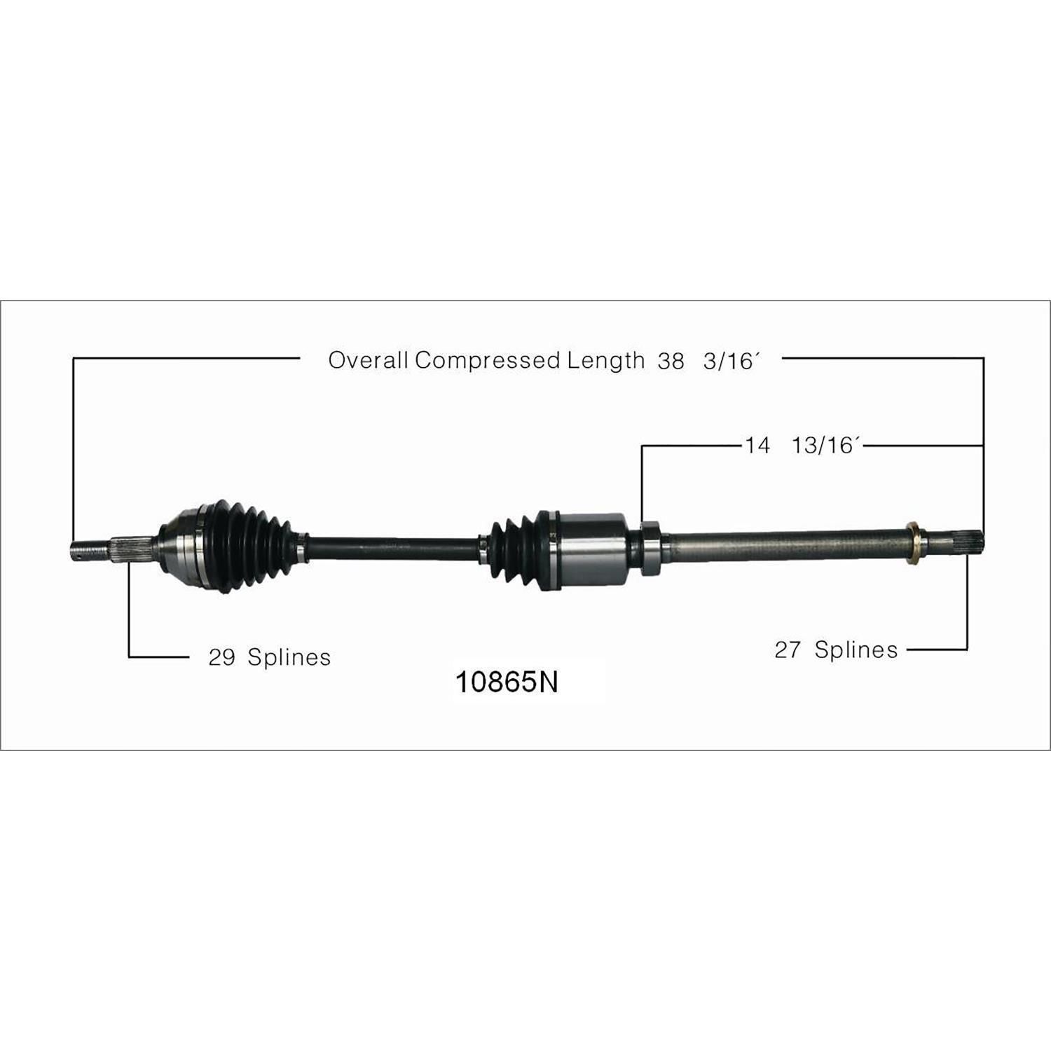 Duralast Gold Front Passenger Side CV Axle 10865N