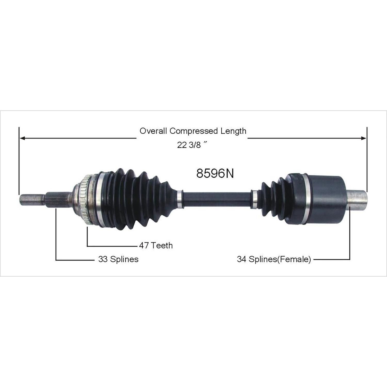 Duralast Gold Front Passenger Side CV Axle 8596N