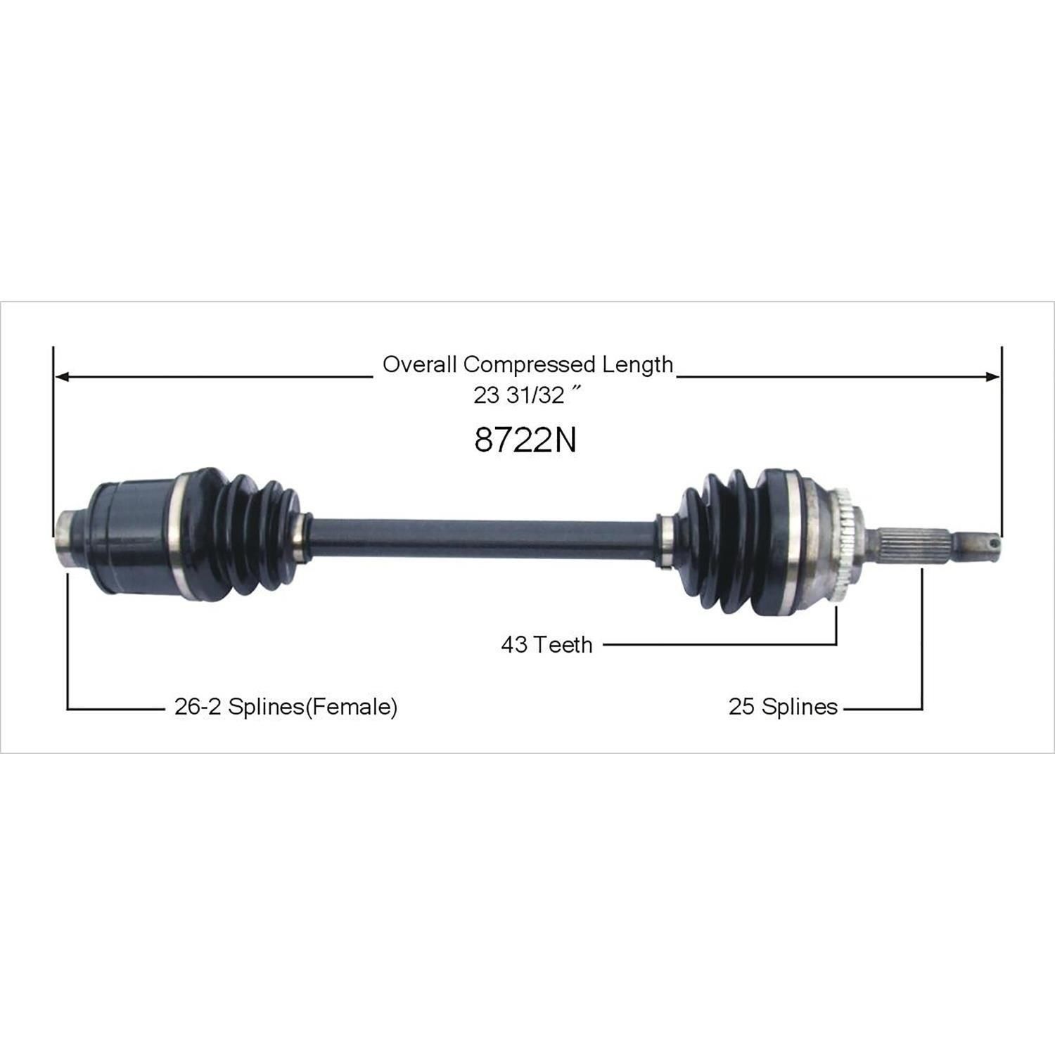 Duralast Gold Front Passenger Side CV Axle 8722N