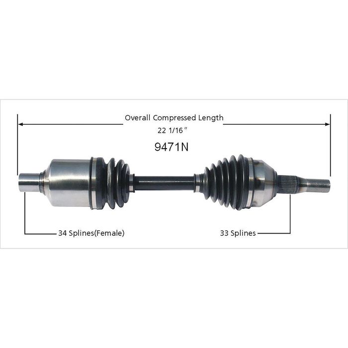 Duralast Gold Front Driver Side CV Axle 9471N