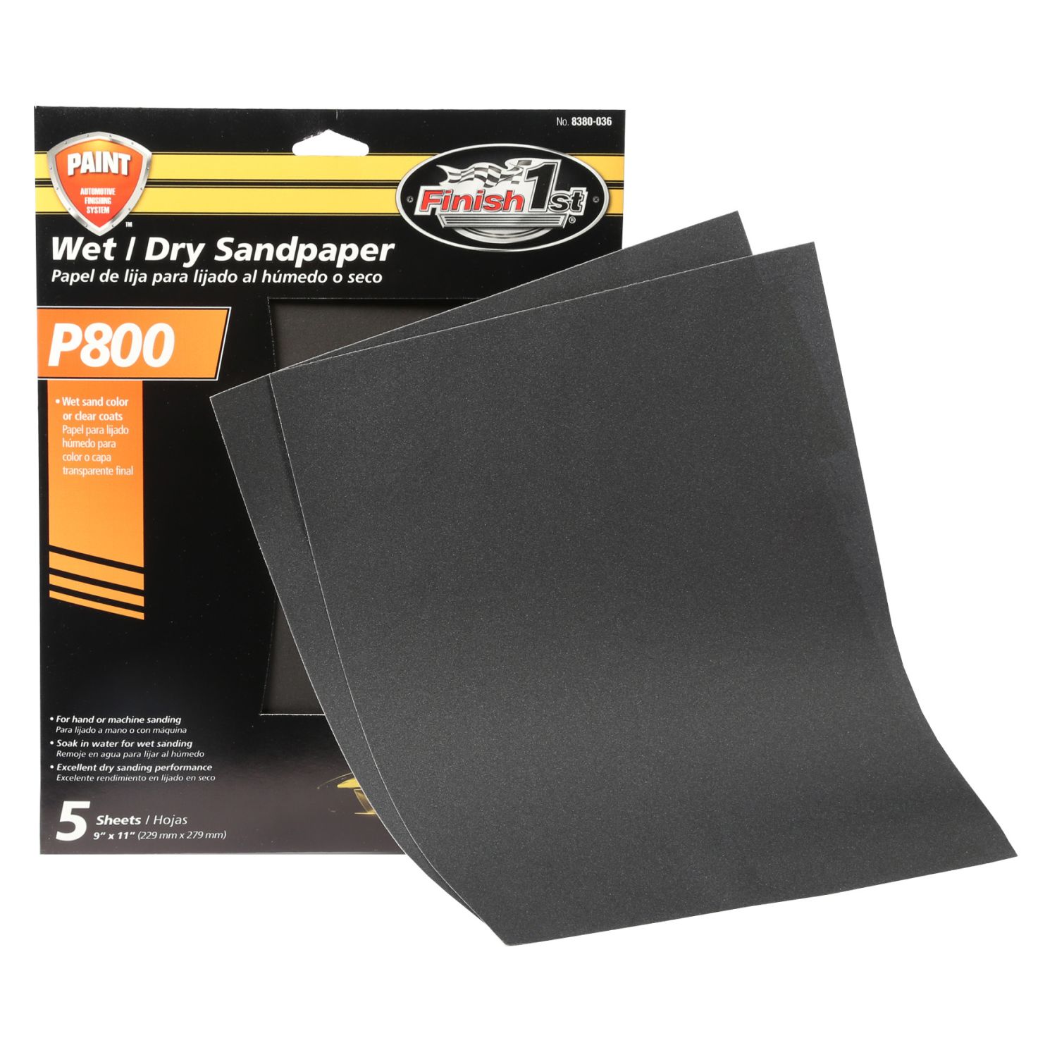 Finish 1st 9in x 11in P800 Wet/Dry Sandpaper 5 Pack