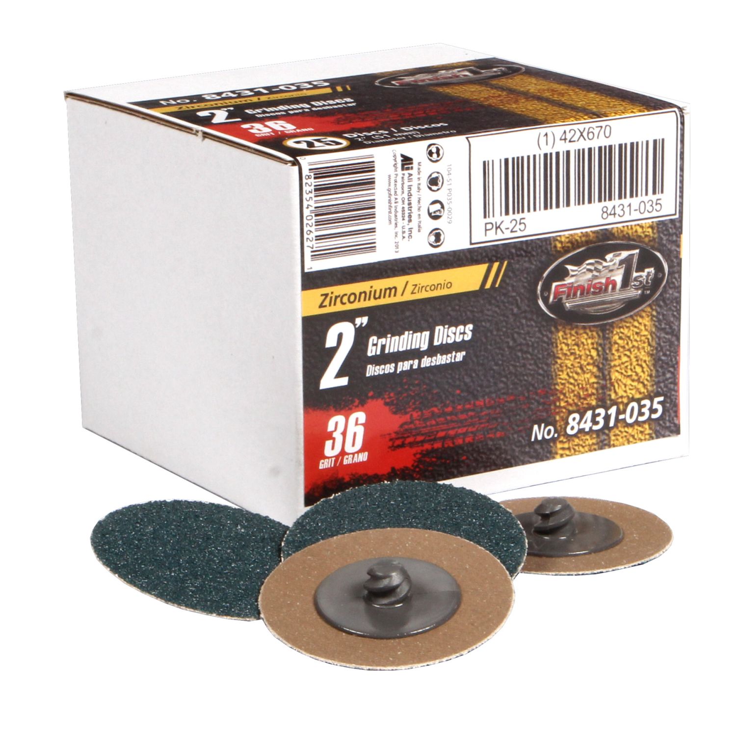 Finish 1st 2in 36 Grit Mini Grind Disc 25 Pack