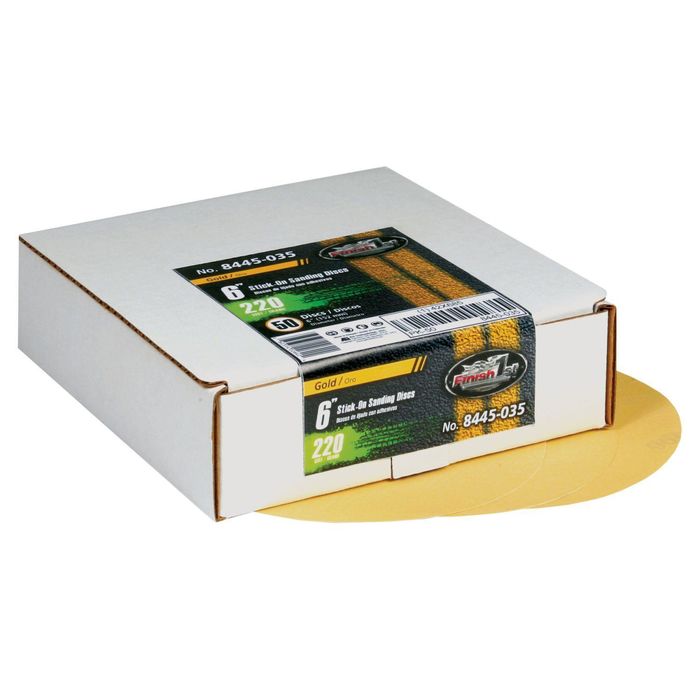 Finish 1st 6in 220 Grit Gold PSA Disc 50 Pack