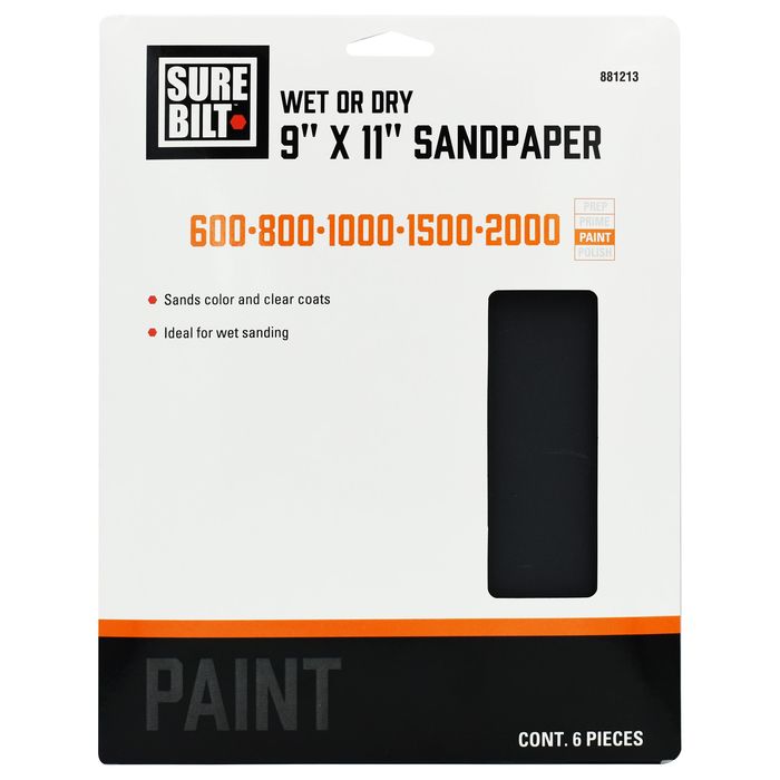 SureBilt 9in x 11in Emory Sheet This line Developed with Waterproof Paper is Ideal for Wet Sanding Finishes