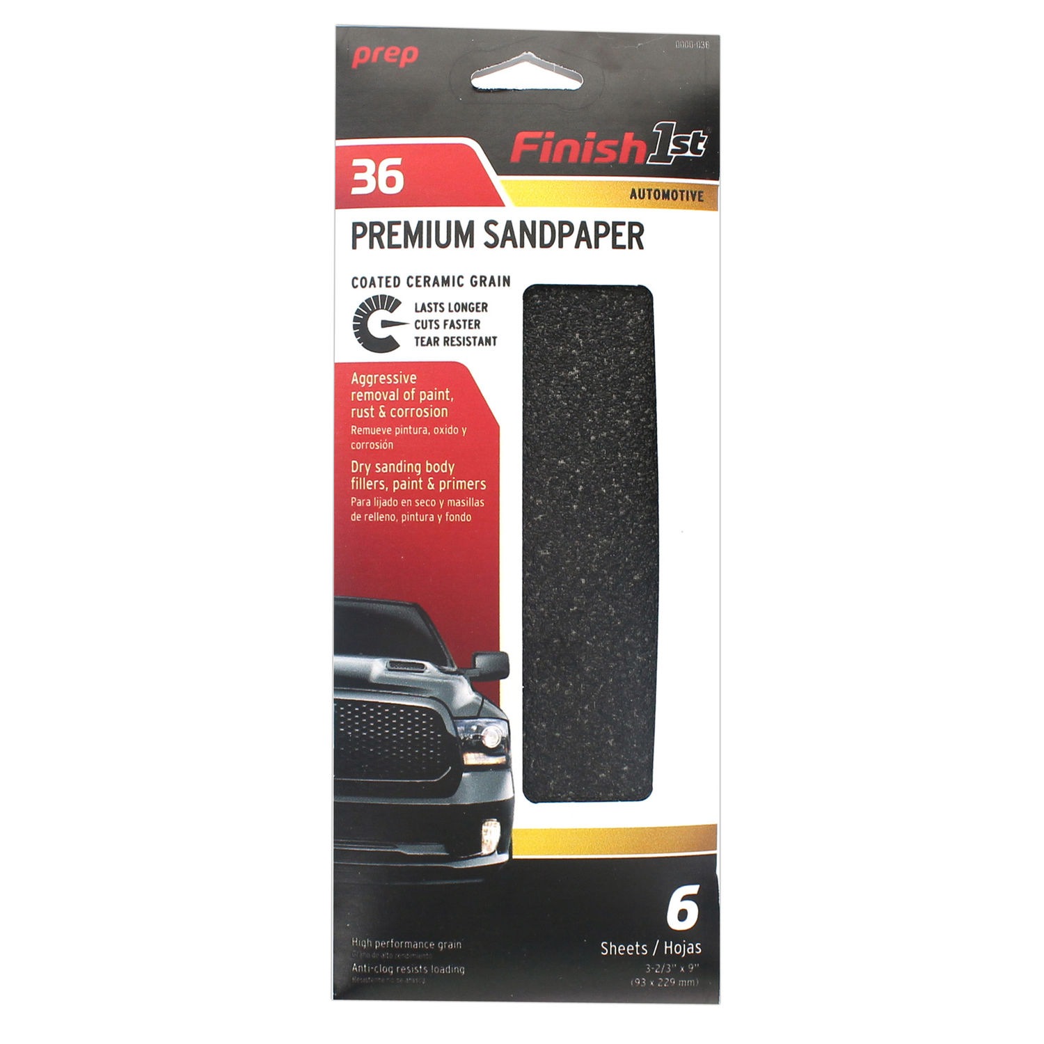 Finish First 1/3in 36 Ceramic Sanding Sheet 3 Piece