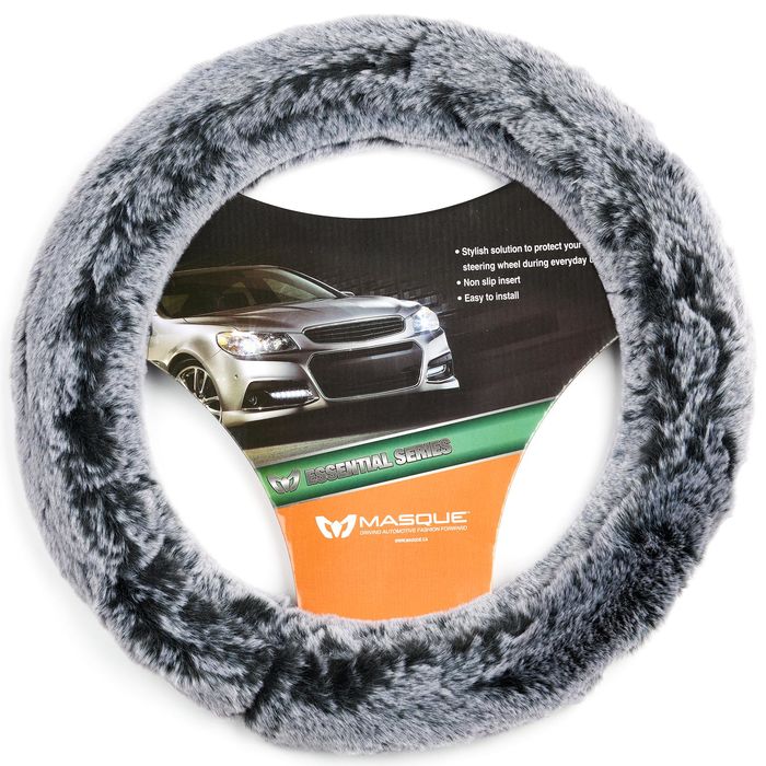 Ziciner Elastic Fuzzy Steering Wheel Cover, 15'' Soft Steering Wheel  Protector for Warm Winter, Anti-Slip Fluffy Car Wheel Covers, Universal Car