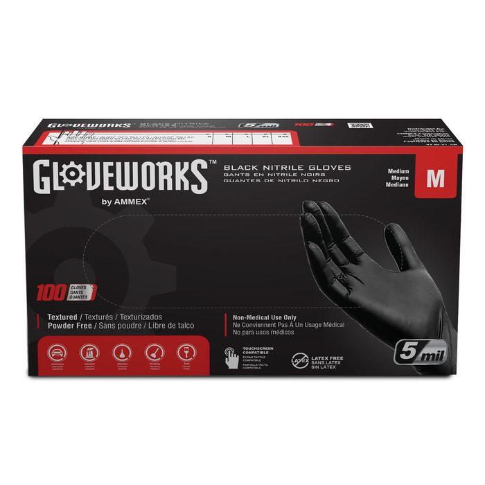 Gloveworks HD Black Nitrile Gloves-Case of 1000 Gloves – The Glove