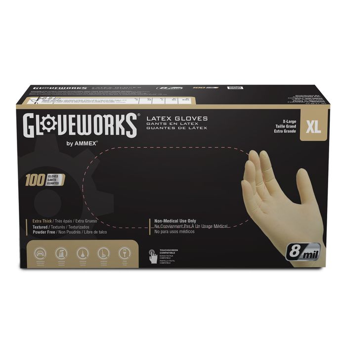 Latex Gants latex-100 Pièces Large