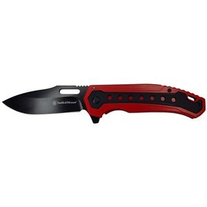 Smith & Wesson Red and Black Frame Lock Ultra Glide Folder