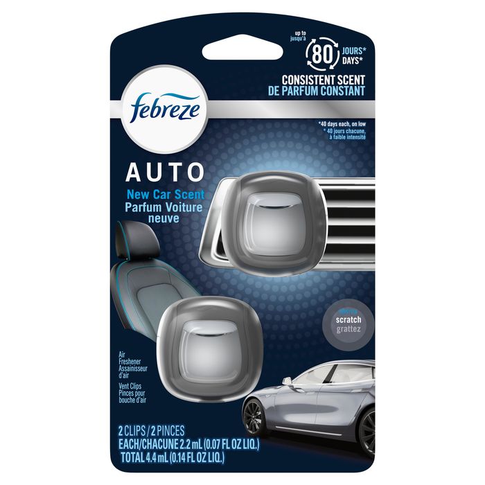 Febreze Auto New Car Scent Parfum Voiture Neuve retailer Count of 8 Air Freshener 4 ml